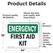 Signmission First Aid Kit, 24 in W x Rectangle, Vinyl Decal OS-2PACK-EM-D-1824-L-10376 - alternate 3